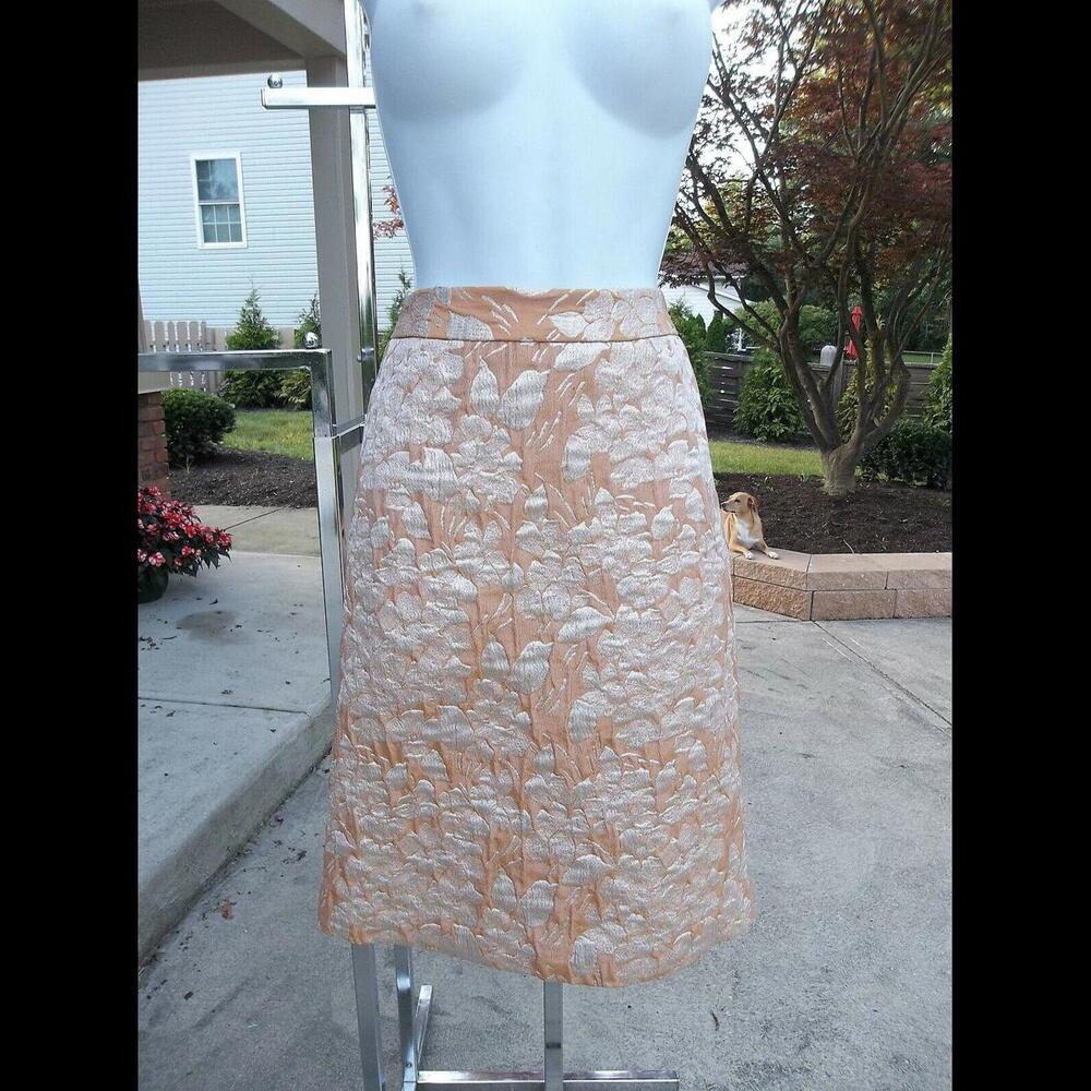 NWOT TALBOTS PEACH&GOLD METALIC SKIRT 8